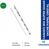 Canudo Super Shake Biodegradável Its Bio Strawplast - 100 Un