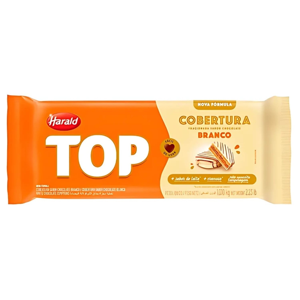 Barra De Chocolate Top Branca 1 Kg - Harald
