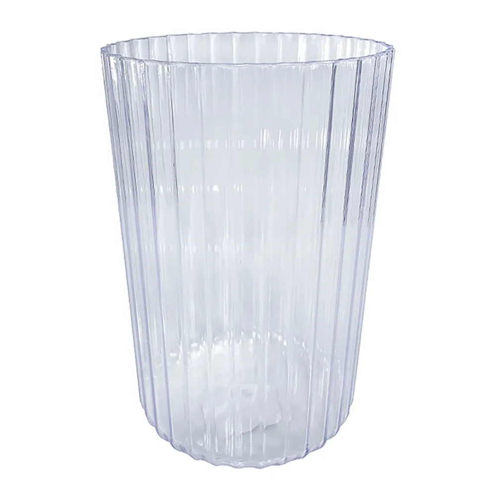 Vaso Decorativo Canelado Transparente Un - Tasil