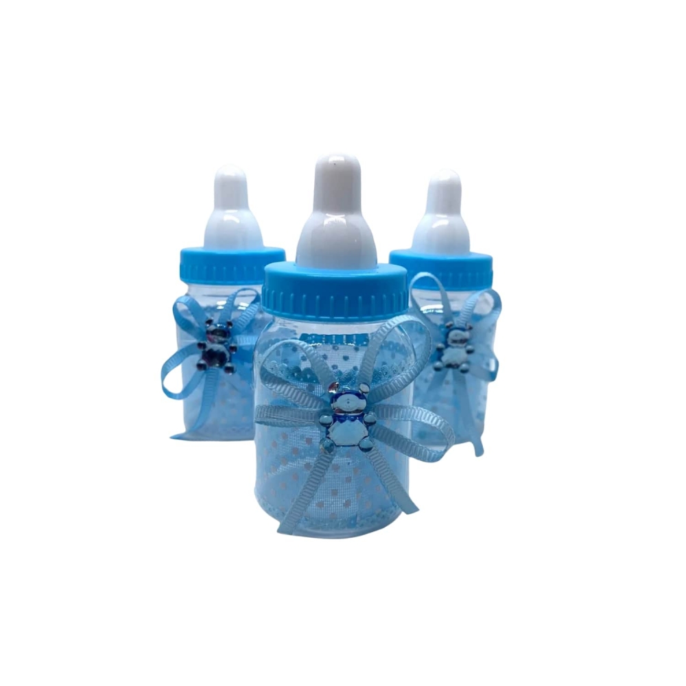 Lembrancinha Mamadeira Decorada Azul 60ml 10un