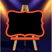 Lousa Mdf Laranja Neon Un - Grinfest