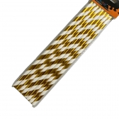 Canudo De Papel Listrado Dourado Silver 12un