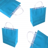 Sacola Papel Kraft Azul Bebê Tamanho 14cm X 08cm X 16cm 10 Un