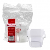 Pote Quadrado 250ml Com Tampa 20 Un - Prafesta