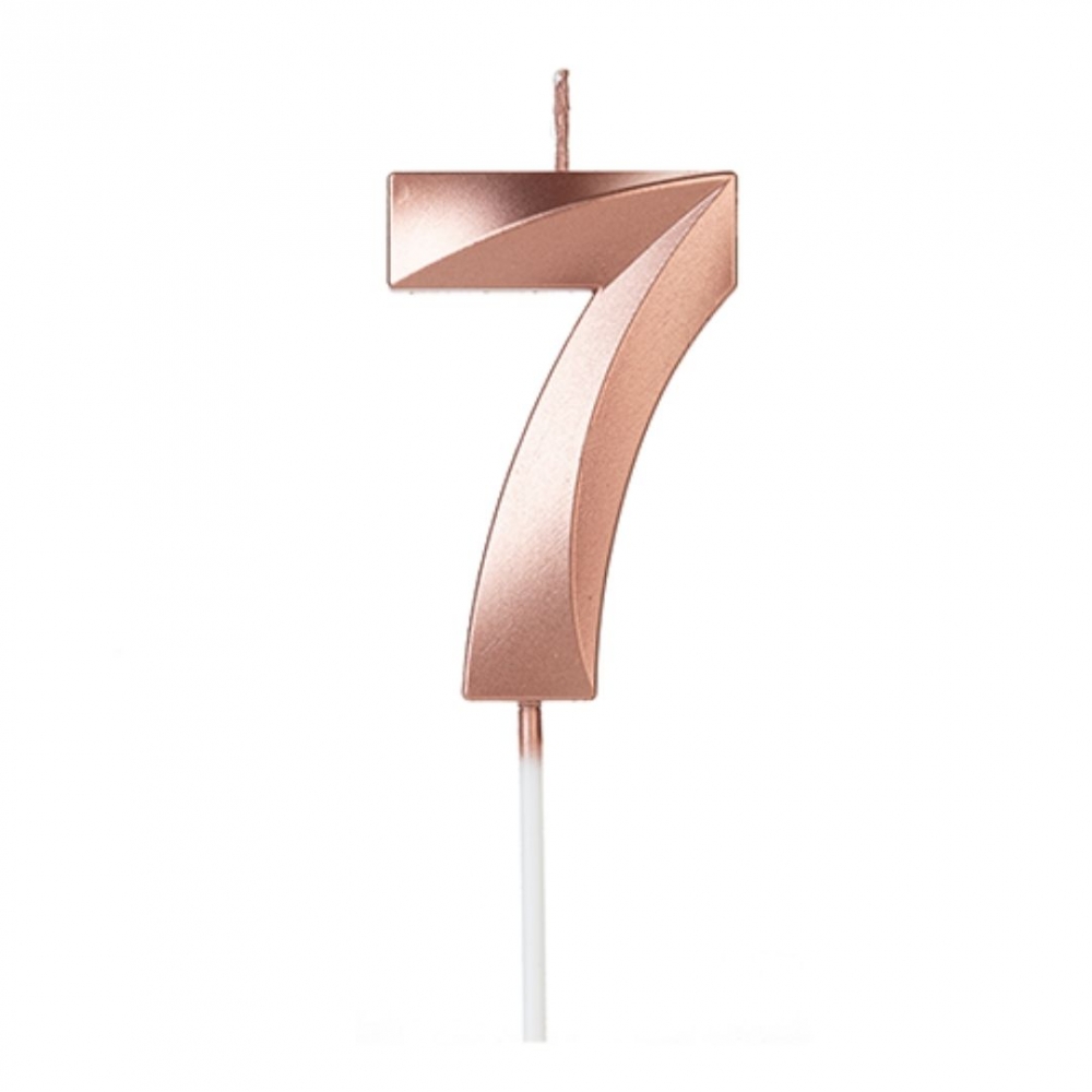 Vela Design Rose Gold Número 7 - Silverfestas