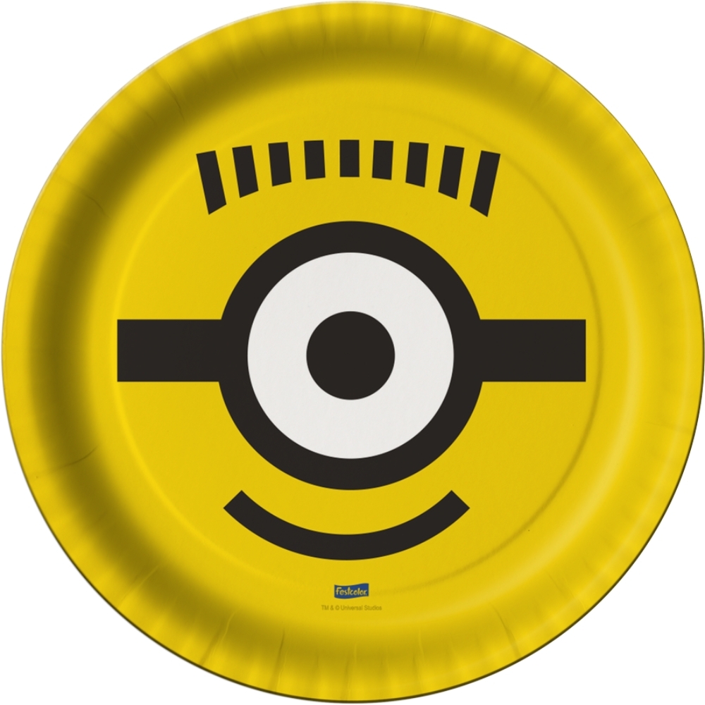 Prato De Papel 18cm Minions 8 Un - Festcolor