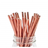 Canudo De Papel Rose Gold Artlille 12un