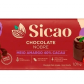 Chocolate Nobre Meio Amargo 40% Cacau 1,01kg - Sicao