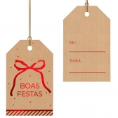 Tag Boas Festas Vermelho - 12un (cromus)