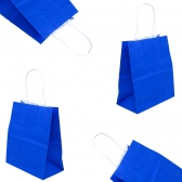 Sacola Papel Kraft Azul Bic Tamanho 24cm X 10cm X 33cm 10un