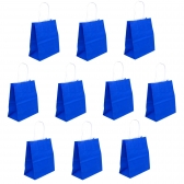 Sacola Papel Kraft Azul Bic Tamanho 24cm X 10cm X 33cm 10un