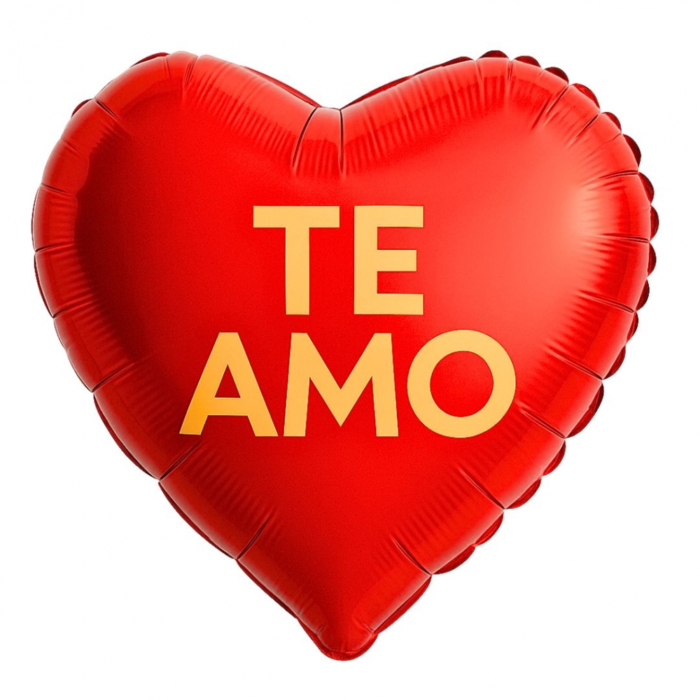 Balao Metalizado Coração Te Amo Vermelho 10 Polegadas