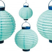 Lanterna Redonda Com Luz Azul - 20cm (cromus)