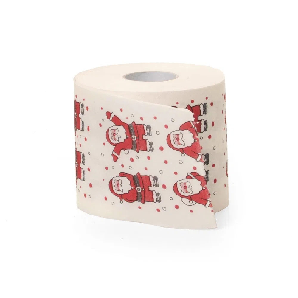 Papel Higiênico 20m Pape Noel Vermelho E Branco Un - Cromus