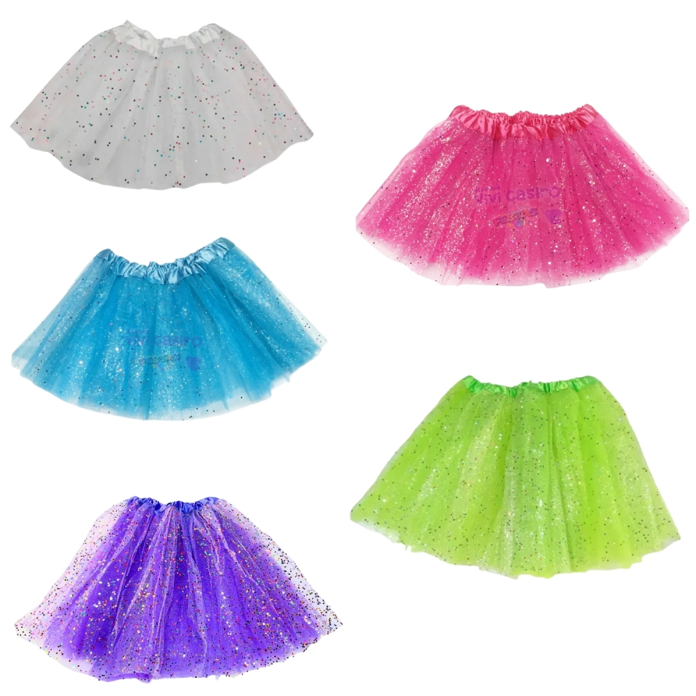 Saia De Tule Com Confete 40cm Sortido