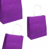 Sacola Papel Kraft Roxo Tamanho 18cm X 09cm X 22cm 10 Un