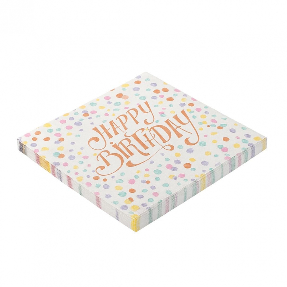 Guardanapo Happy Birthday 33x33 Silver - 20 Un
