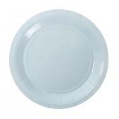 Prato De Papel Silver Azul Bebê 18cm 10 Un