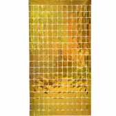 Cortina Metalizada Dourada Gold Quadrada 100 X 200 Cm Un - Silverfestas