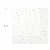 Guardanapo Branco Com Bolinhas Douradas 32x32 Silver - 20un