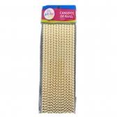 Canudo De Papel Dourado Chevron Art Lille 12un