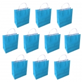 Sacola Papel Kraft Azul Bebê Tamanho 14cm X 08cm X 16cm 10 Un