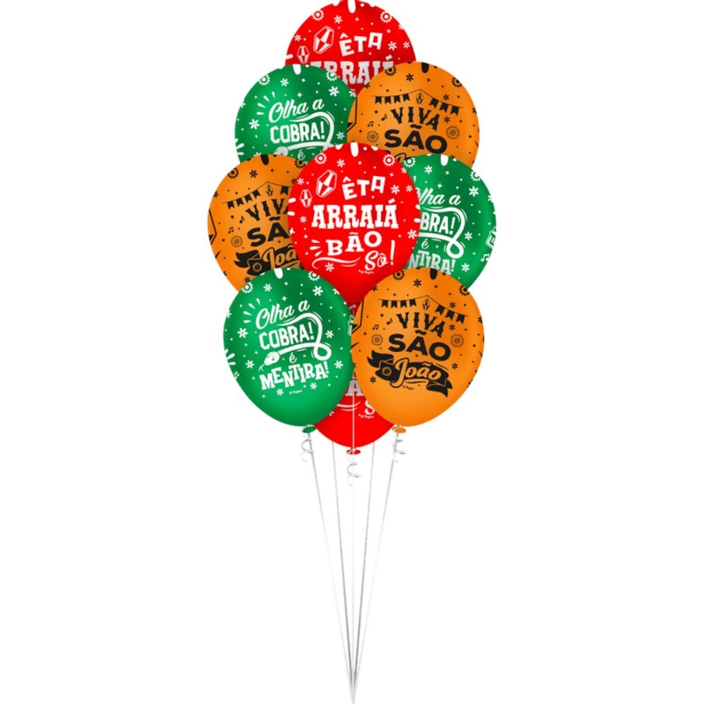 Balão Látex Premium 12 Arraiá 10 Un - Regina