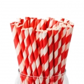 Canudo De Papel Listra Vermelho Silver 12un
