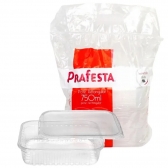 Pote Retangular 750ml Com Tampa 24 Un - Prafesta