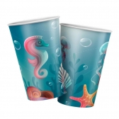 Copo Papel 180ml Fundo Do Mar 8 Un - Regina