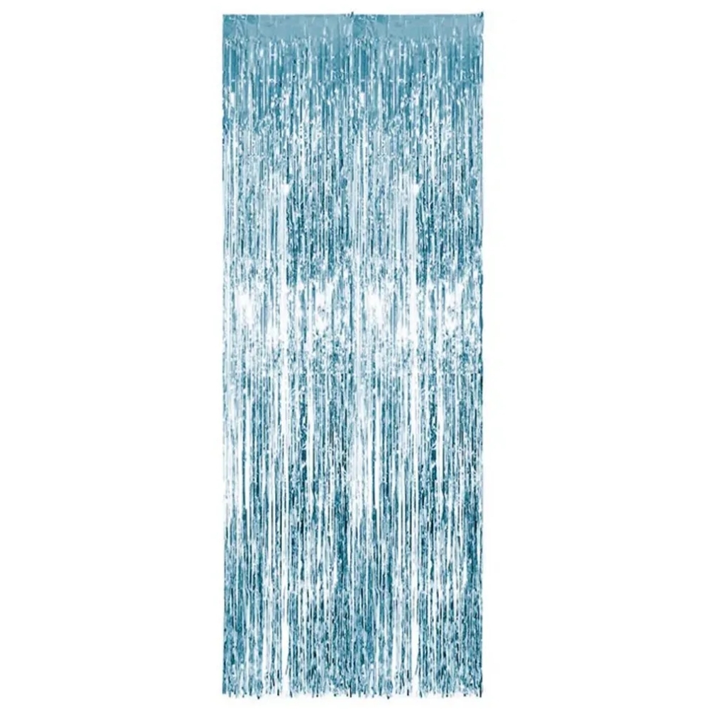 Cortina Metalizada Azul Claro 1x2 M Un