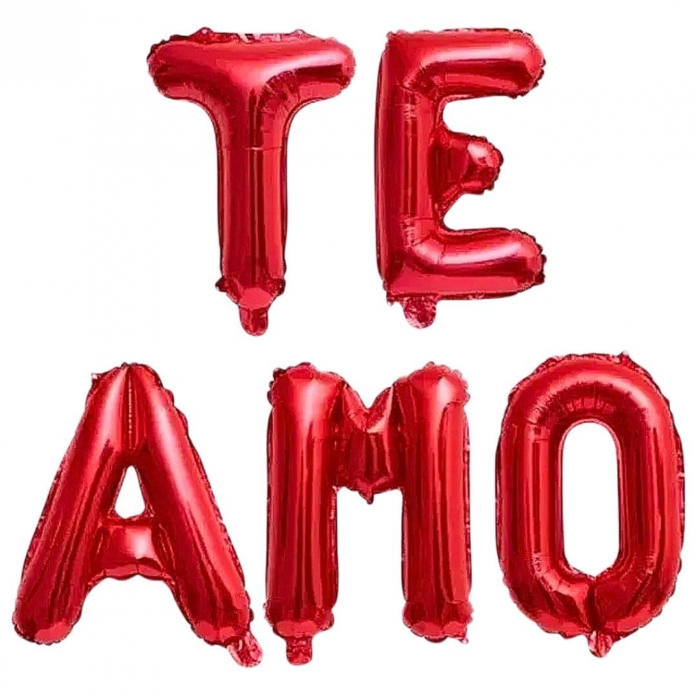 Balão Metalalizado Vermelho Te Amo 16 Polegadas