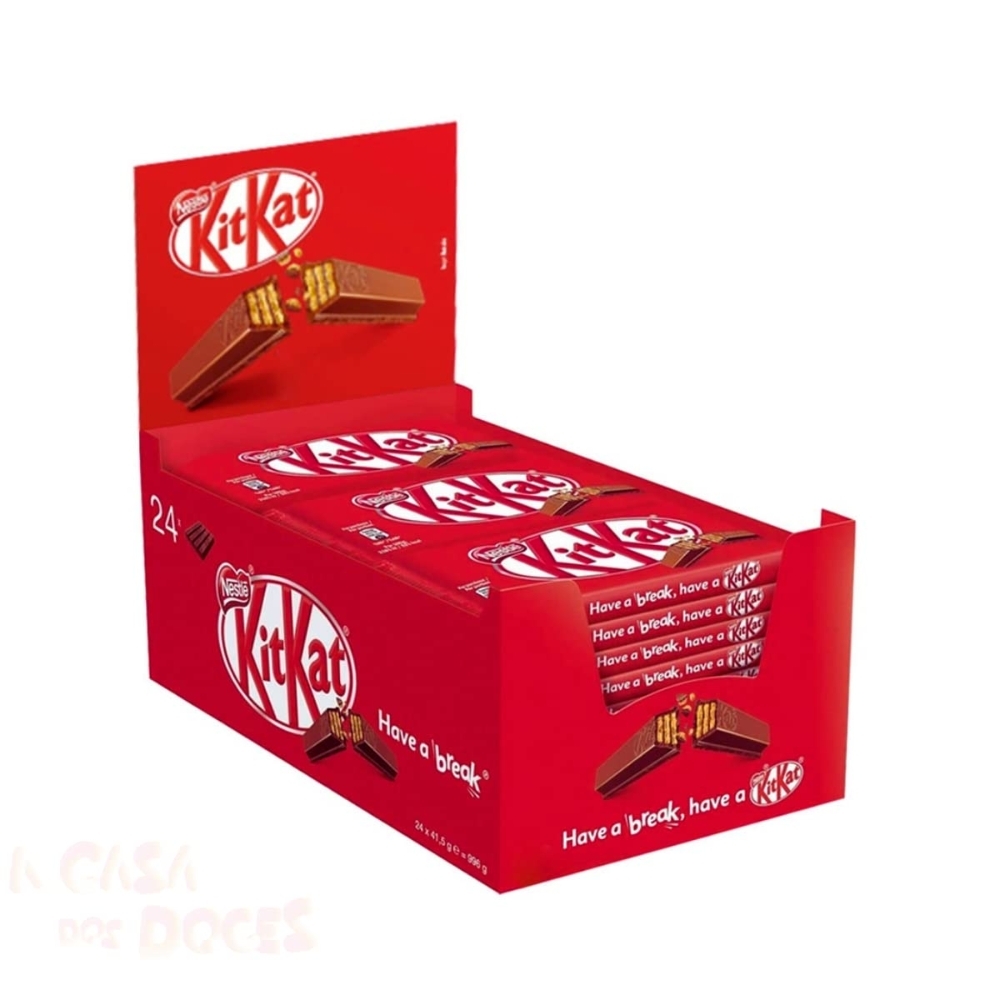 Chocolate Kitkat Ao Leite 41,5g Caixa Com 24 Un - Nestlé
