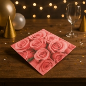 Guardanapo De Rosas 32x32 Silver - 20un
