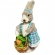 Coelho Decorativo Cinza Com Azul 21cm Un - Cromus