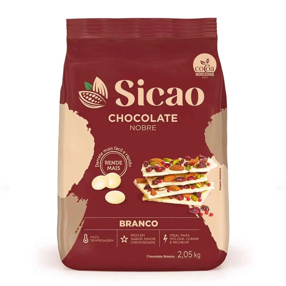 Chocolate Nobre Gotas Branco 2.05kg - Sicao