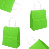 Sacola Papel Kraft Verde Limão Tamanho 18cm X 09cm X 22cm 10un