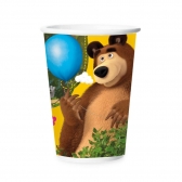Copo De Papel Masha E O Urso 180ml 8 Un - Regina