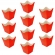 Cachepot Montado Médio Vermelho 10 Un