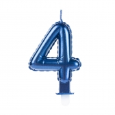Vela Balão Azul Número 4 - Silver