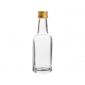 Lembrancinha Garrafa De Vidro 50ml Tampa Aluminio Dourada 10 Un