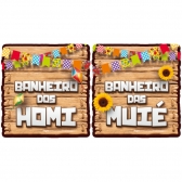 Placas Sinalizadoras De Banheiros Homi Muié 2 Un - Regina