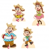 Decorativos De Mesa Família Caipira Arraiá 6 Un - Regina
