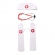 Kit Enfermeira Branco E Vermelho 3 Un - Cromus