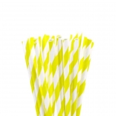 Canudo De Papel Listrado Amarelo Art Lille 12un