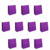 Sacola Papel Kraft Roxo Tamanho 18cm X 09cm X 22cm 10 Un