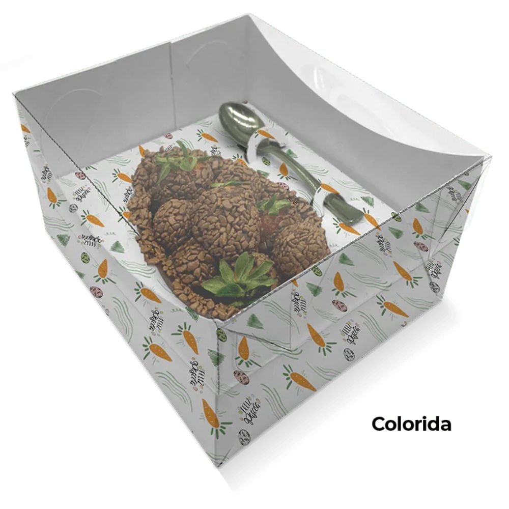 Caixa De Páscoa Ovo Colher 250g Colorida Un - Emporio Box
