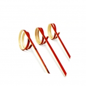 Palito De Bambu De Petisco Vermelho Ha224 12cm 20 Un - Silverfestas