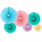 Kit Leque Decorativo Colorido Candy 6 Un