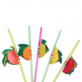 Canudo Decorado Com Frutas Flex Strawplast 6mm 10un